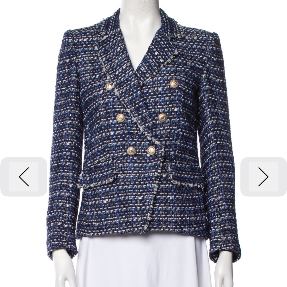 Generation Love - Eliza Navy Tweed Double-Breasted Blazer - XS